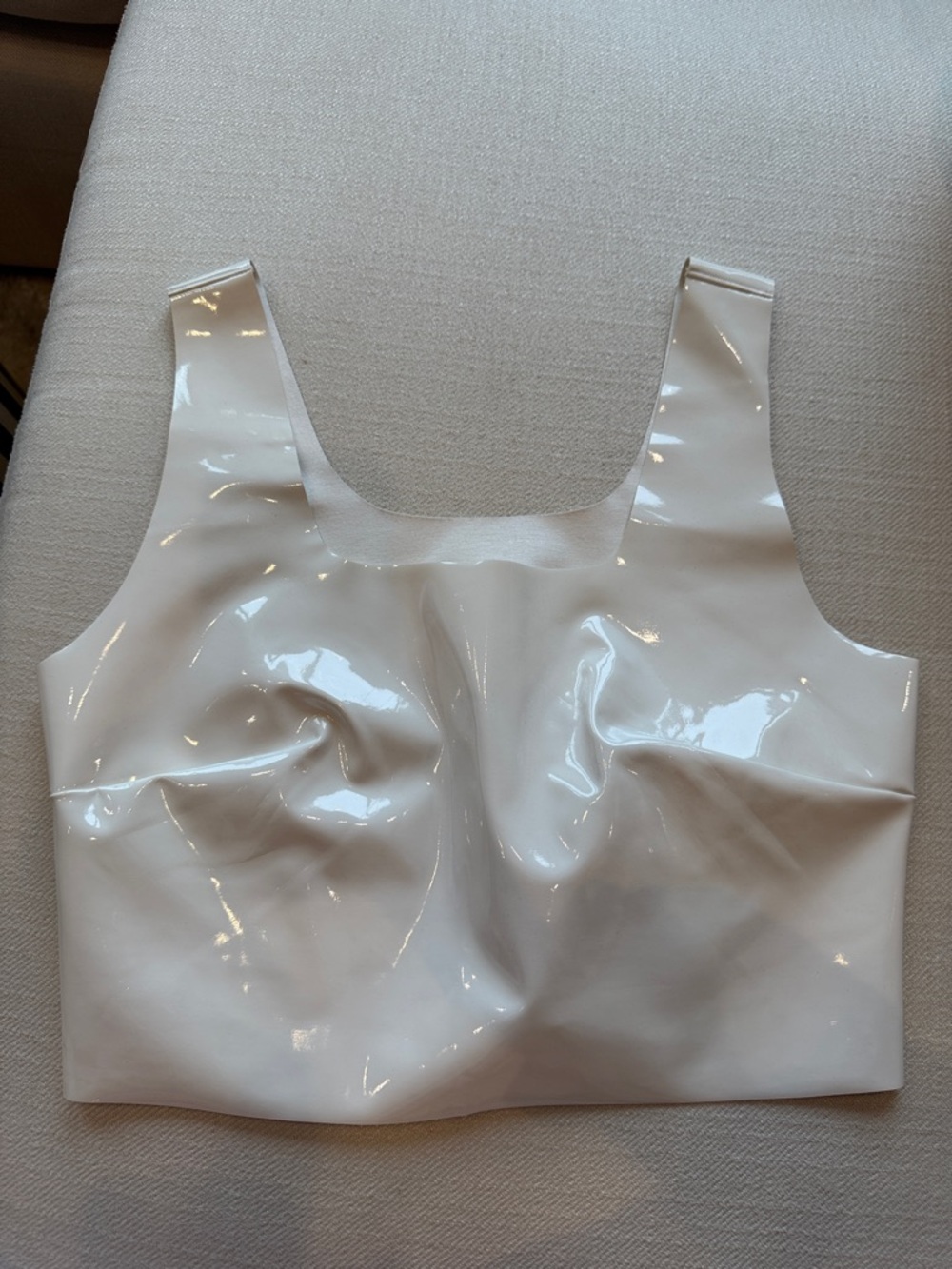 Commando Glossy White Vinyl Crop Tank Top